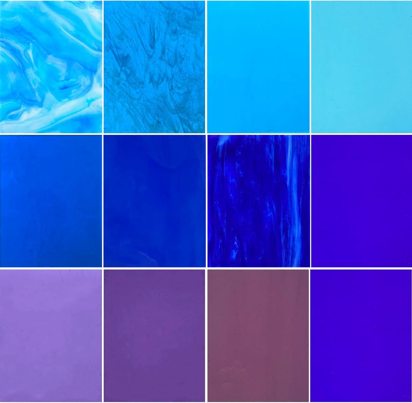 ILLUCKAI 12 Sheets Clear Transparent Fusible Stained Glass Sheets 96 COE, 4 x 6 inch Fused Glass Supplies for Glass Fusing Crafts Stained Glass Projects and Mosaic Artwork