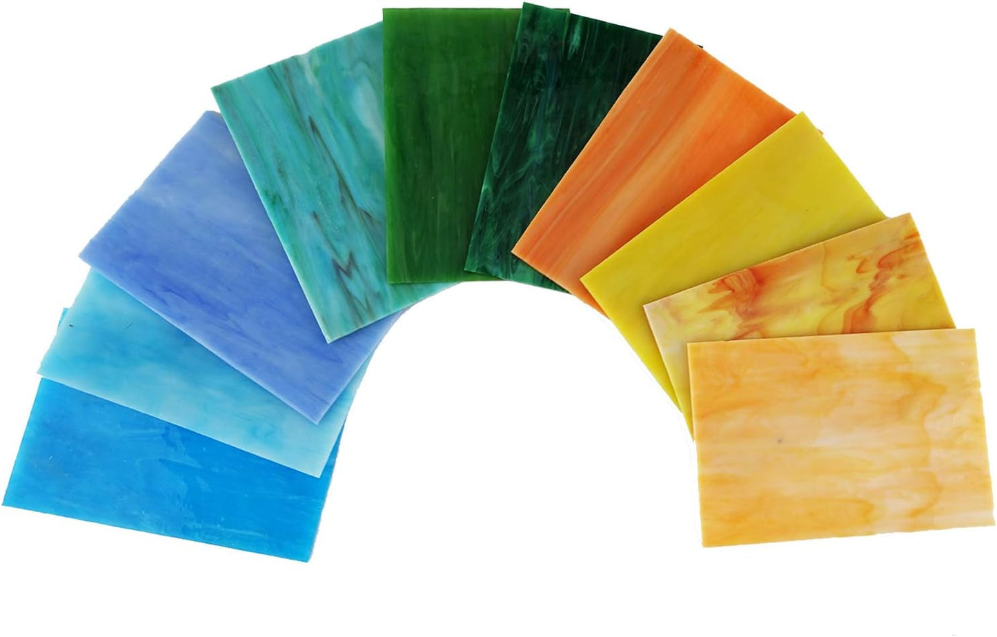 Lanyani (10 Sheets) Variety Stained Glass Sheets Pack, 4 x 6 inch Large Cathedral Glass Mosaic Tiles for Crafts, Mixed Opaque