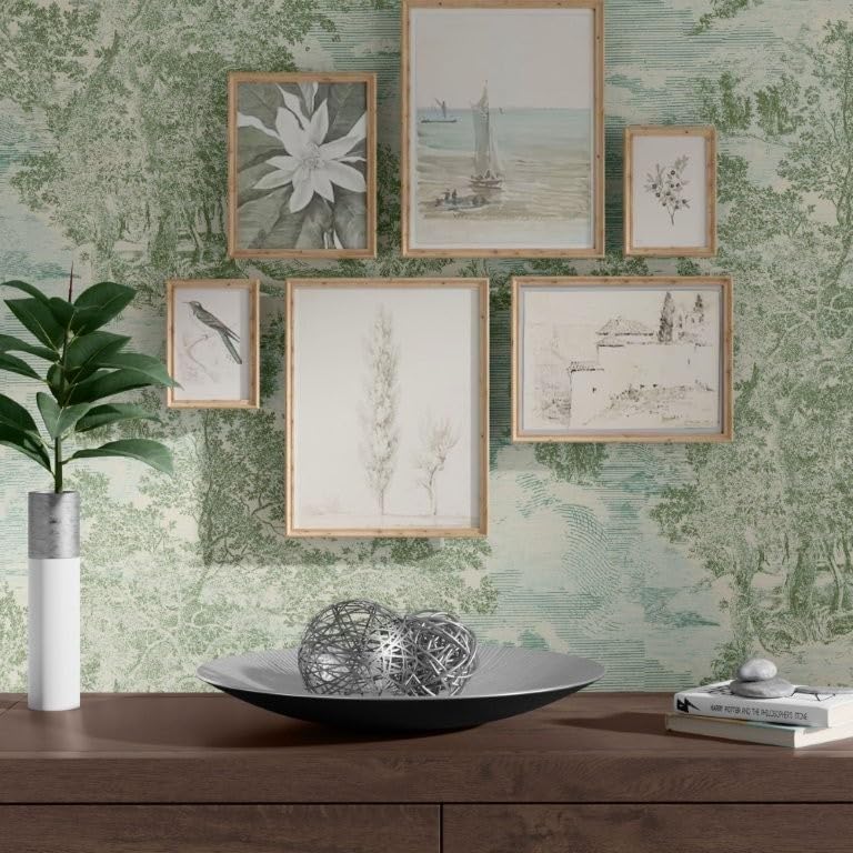 Surface Style - Peel and Stick Wallpaper, Scenic Wallpaper for Bedroom, Powder Room, Kitchen, Self Adhesive, Vinyl, 30.75 Sq Ft Coverage (Serene Scenes Collection, Willow)