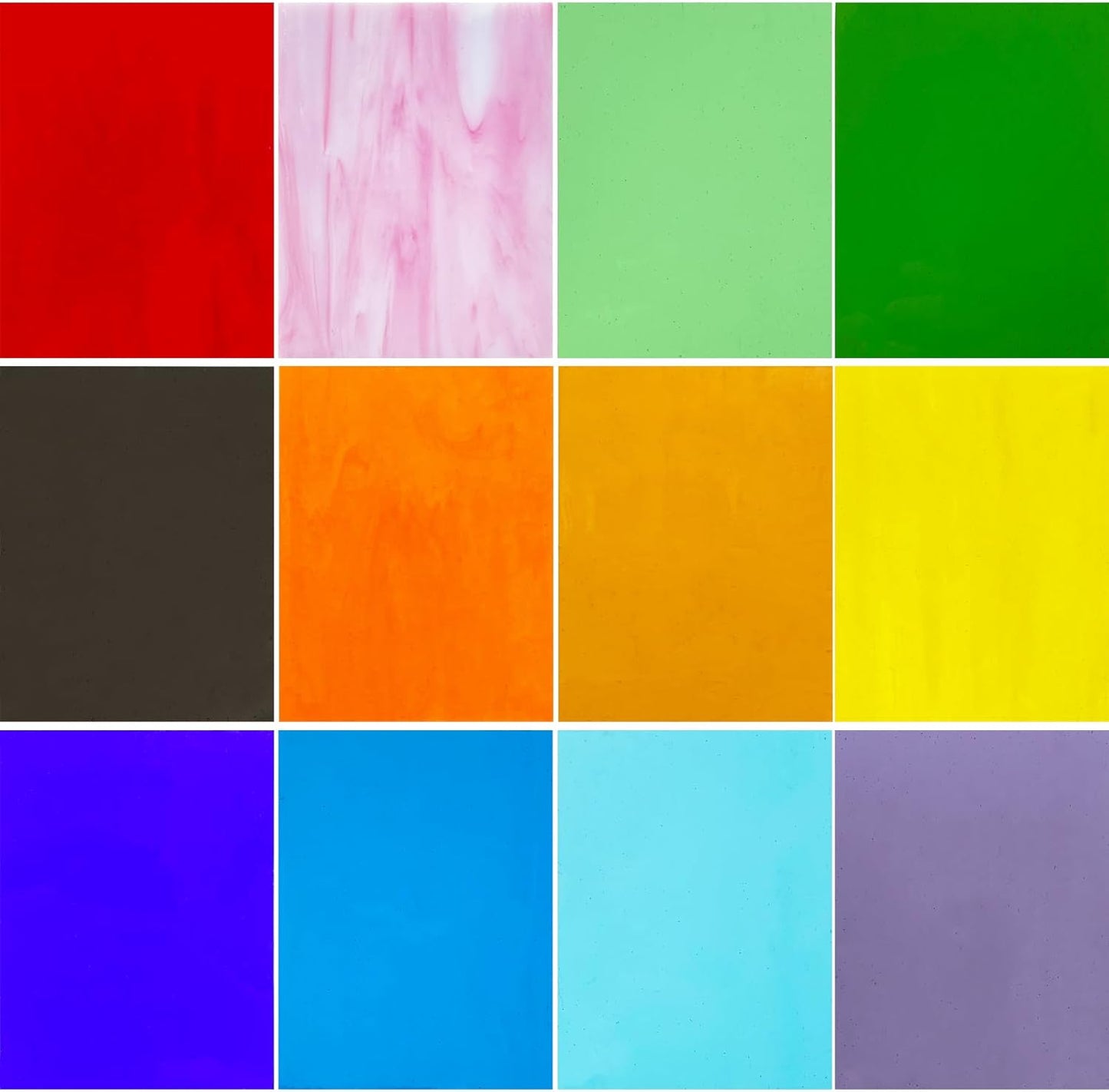 ILLUCKAI 12 Sheets Clear Transparent Fusible Stained Glass Sheets 96 COE, 4 x 6 inch Fused Glass Supplies for Glass Fusing Crafts Stained Glass Projects and Mosaic Artwork