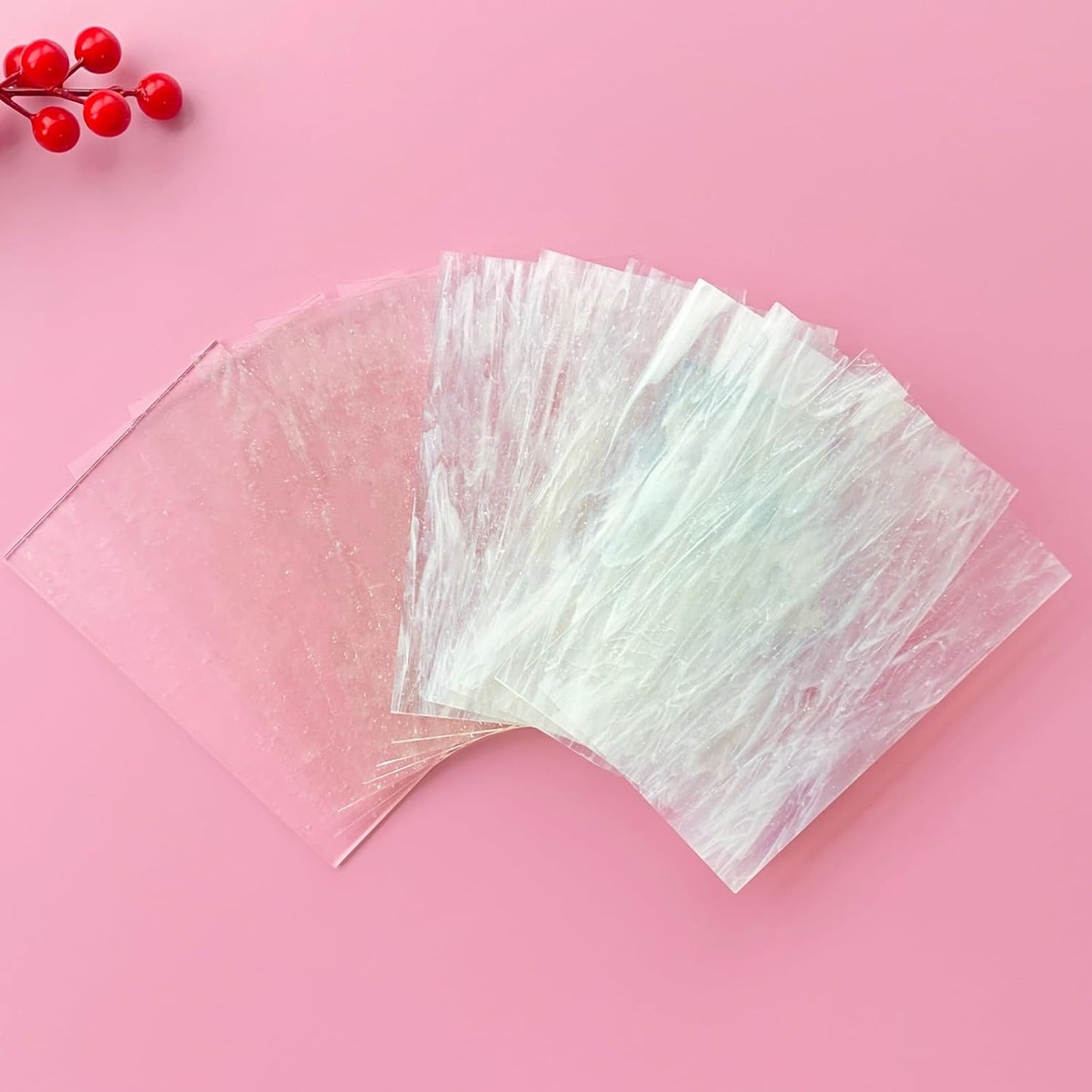 ILLUCKAI 12 Sheets Clear Transparent Fusible Stained Glass Sheets 96 COE, 4 x 6 inch Fused Glass Supplies for Glass Fusing Crafts Stained Glass Projects and Mosaic Artwork