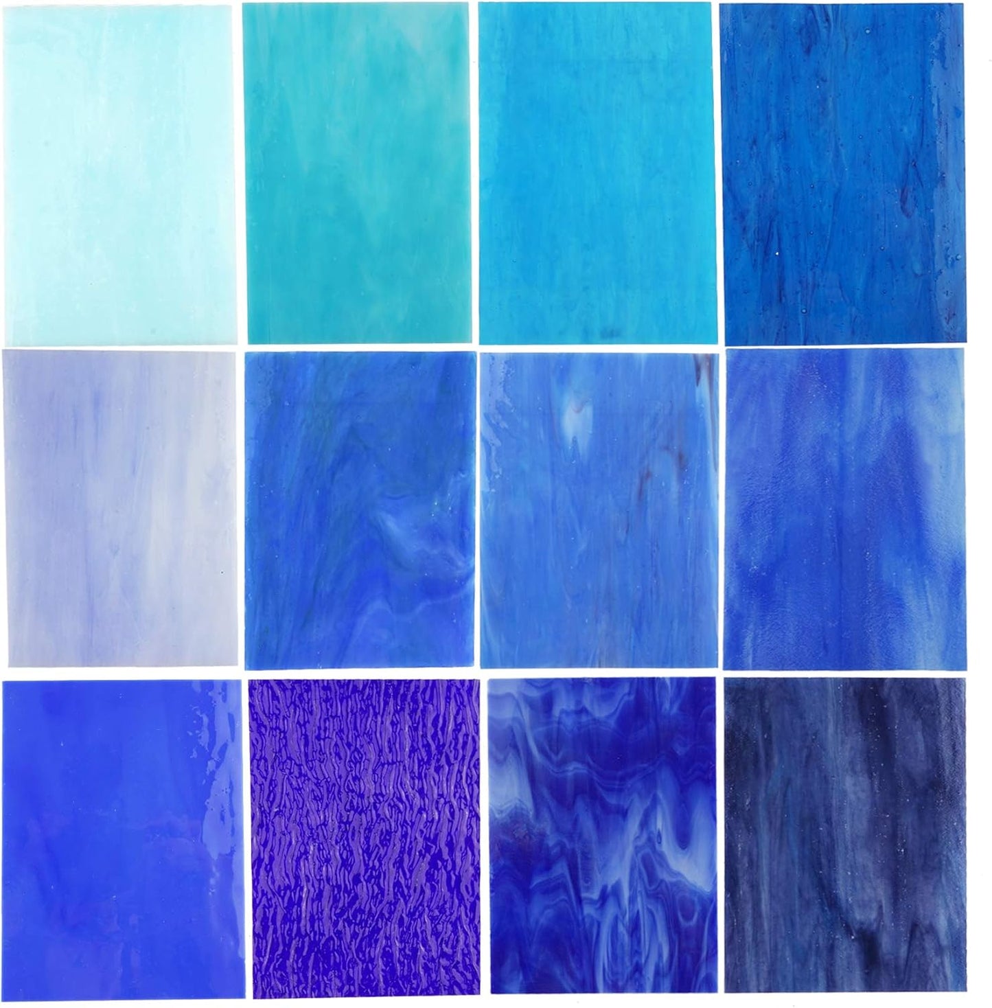 Lanyani (10 Sheets) Variety Stained Glass Sheets Pack, 4 x 6 inch Large Cathedral Glass Mosaic Tiles for Crafts, Mixed Opaque