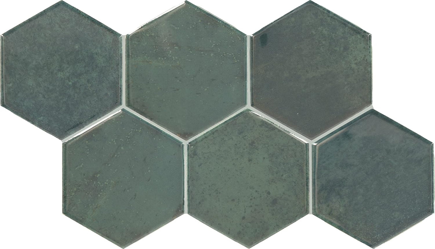 Daltile Mesmerist 4" Hexagon Ceramic Wall Tile in Allure (30 PC Per Carton) (3 SQFT Per Carton )