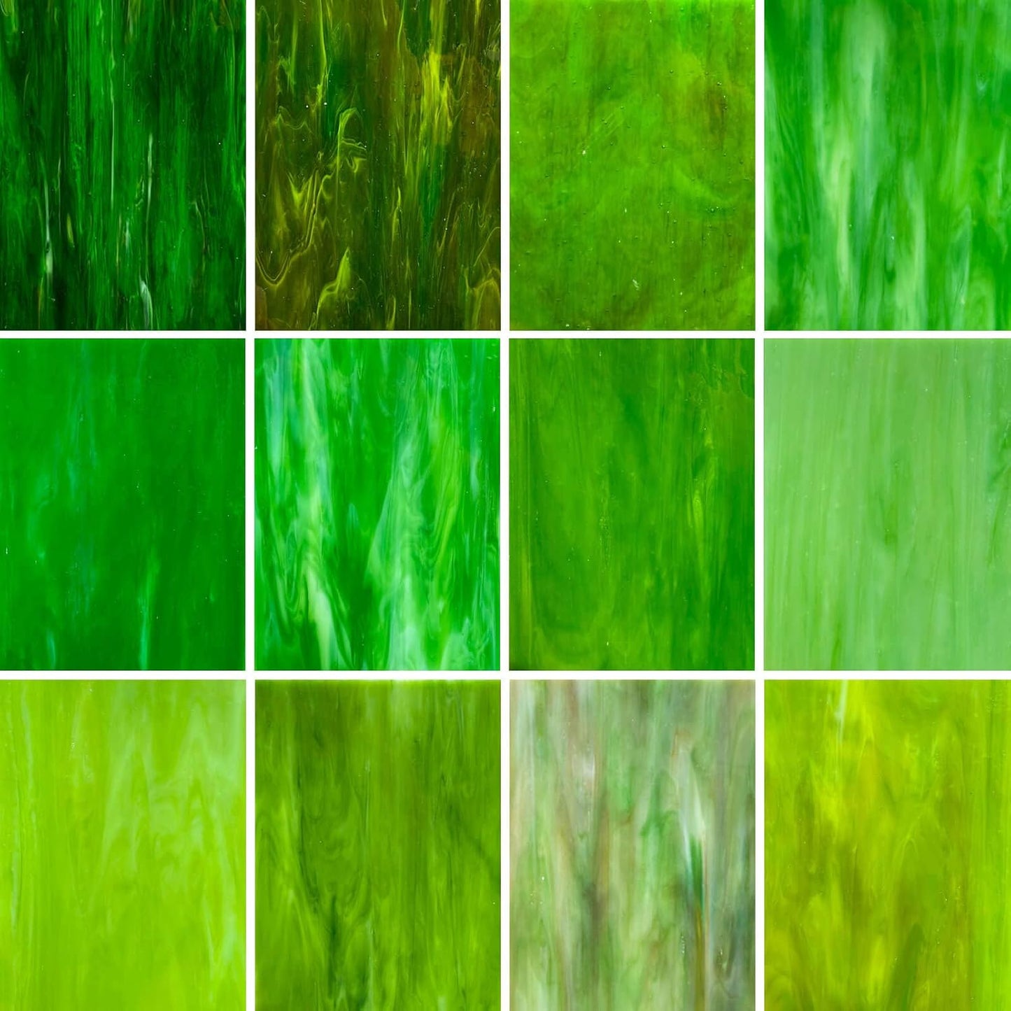 LITMIND 12 Sheets Smooth Translucent Texture Stained Glass Variety Pack - 6x4 Inch Assorted Cathedral Art Glass for Crafts & Stunning Mosaic Projects with Mist Pattern
