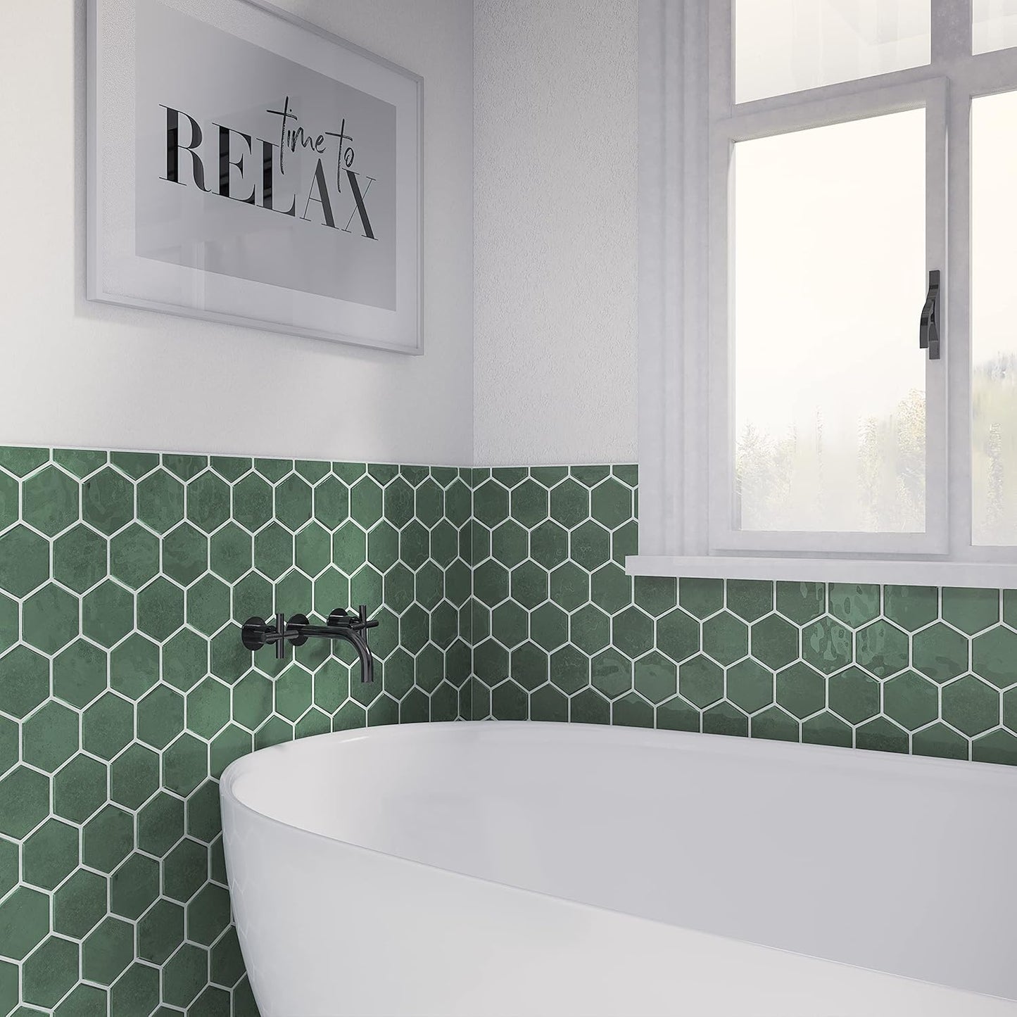 Daltile Mesmerist 4" Hexagon Ceramic Wall Tile in Allure (30 PC Per Carton) (3 SQFT Per Carton )