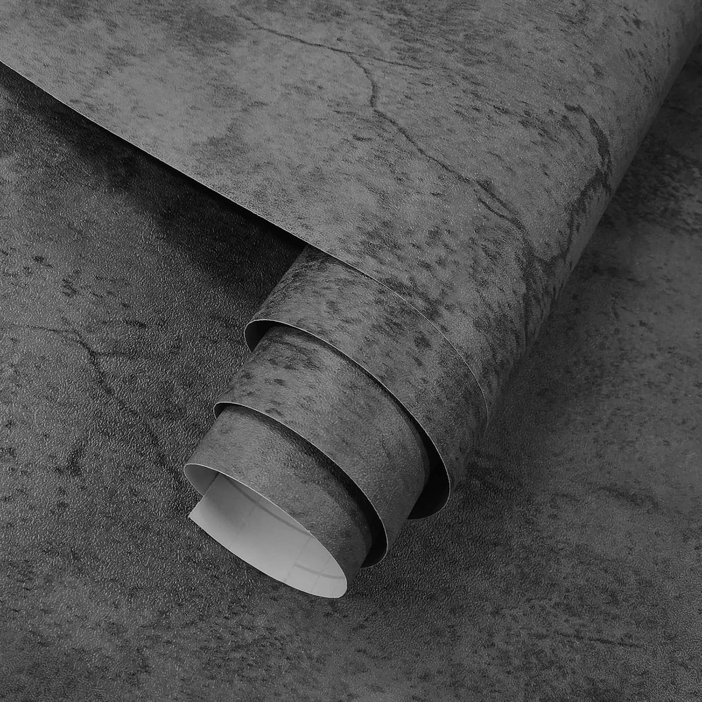 16"×354" Grey Blue Concrete Contact Paper 3D Extra Thick Faux Cement Concrete Wallpaper Peel and Stick Vinyl Textured Removable Adhesive Sticky Wall Tile Sticker for Kitchen Countertop Gym Bathroom