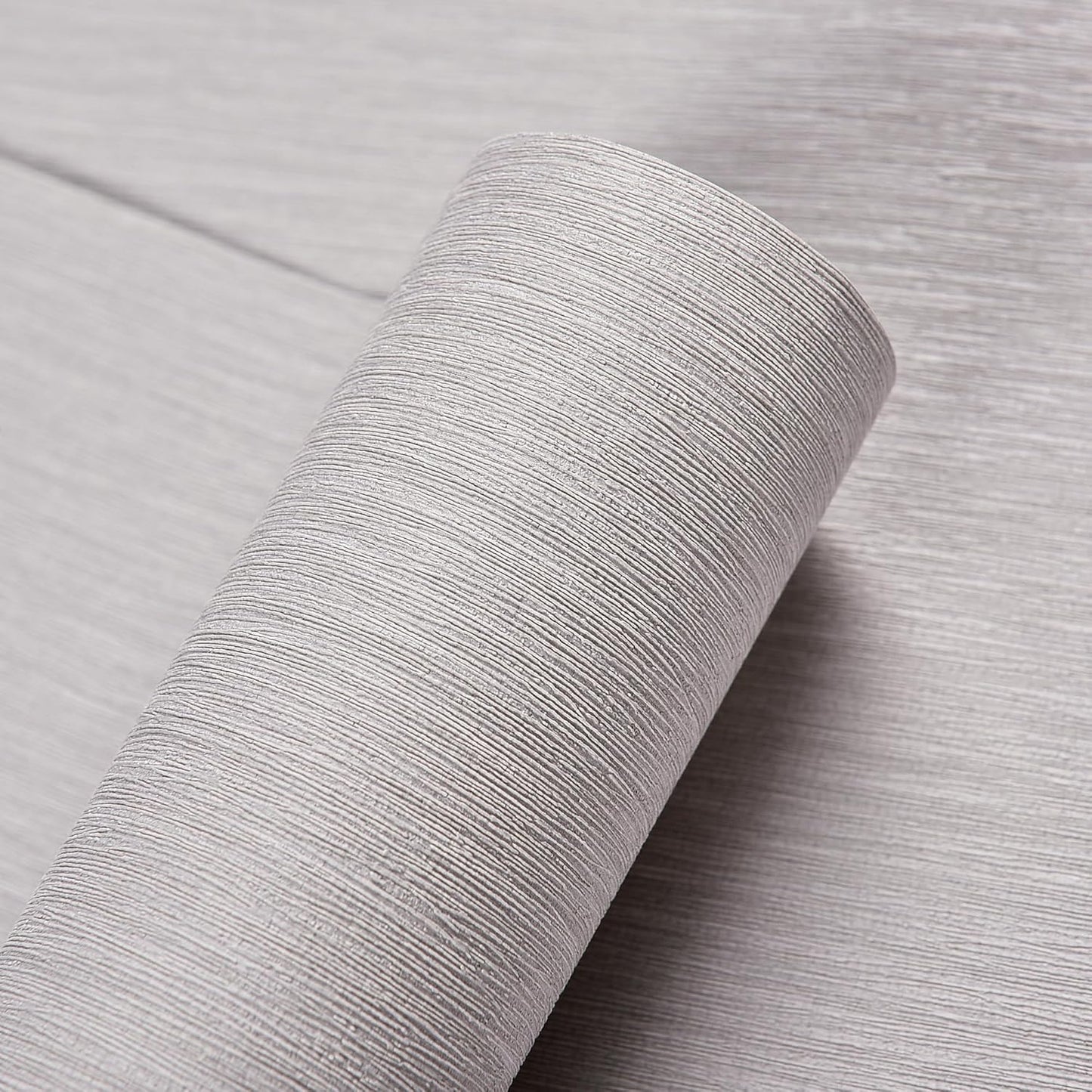 Haimin Grasscloth Wallpaper Peel and Stick 20.9in X 393in Fabric Contact Paper Wall Paper Textured Wallpaper Horizontal Stripes Look Self-Adhesive Thick Vinyl Embossed (Light Blue)