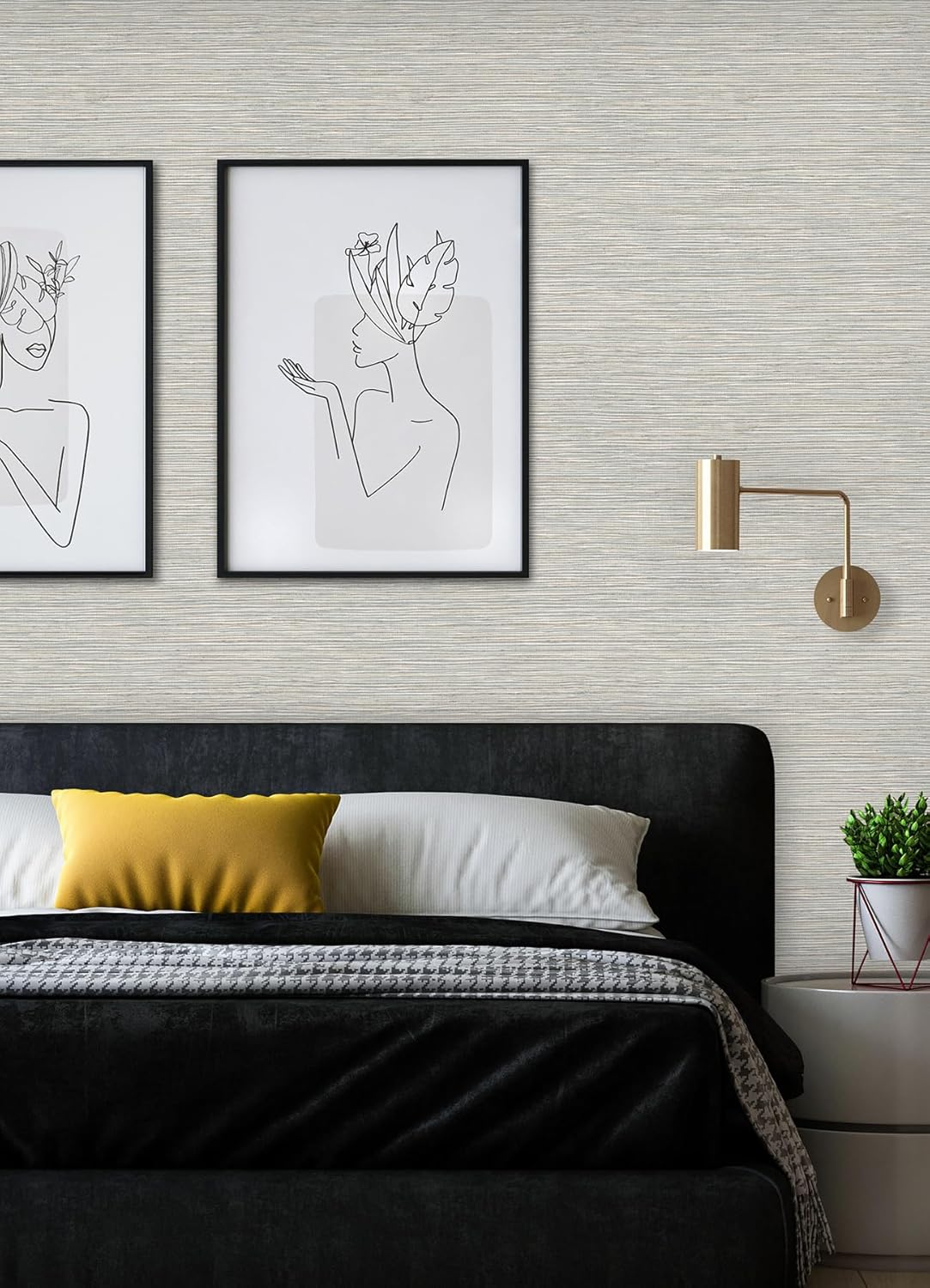 RoomMates Neutral Jade Dimensional Grasscloth Peel and Stick Wallpaper, RMK12683PLW