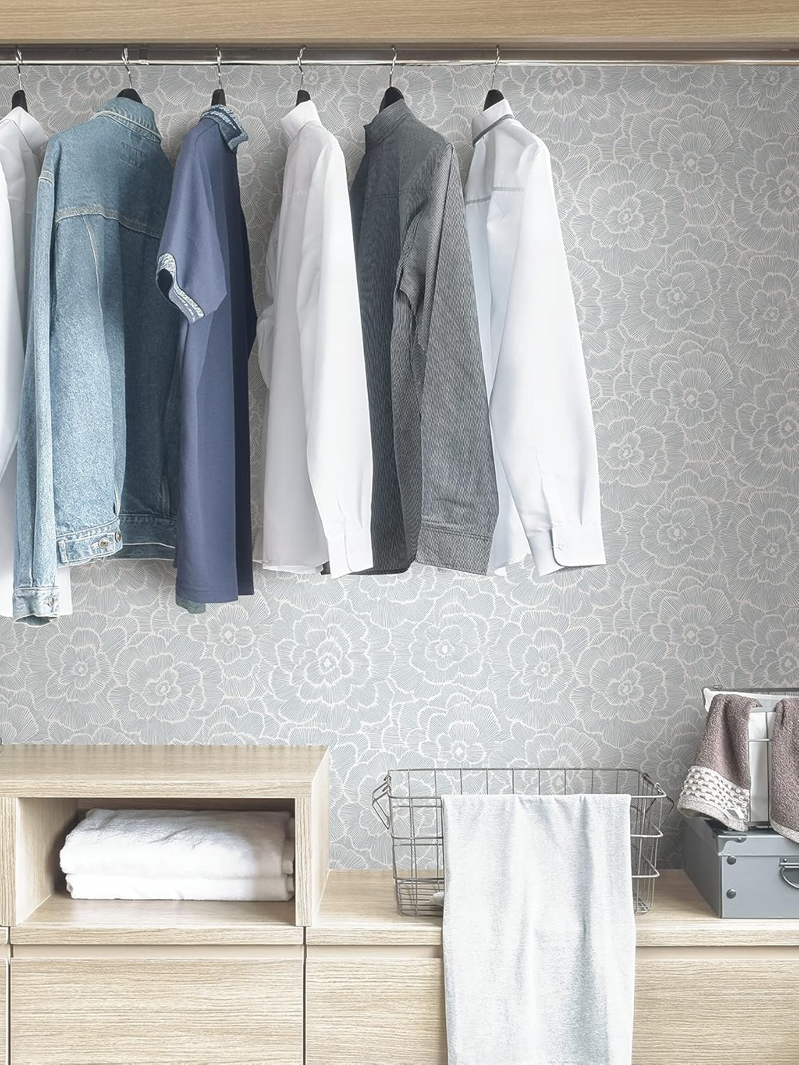 NuWallpaper NUS4048 Saraya Peel & Stick Wallpaper, Blue