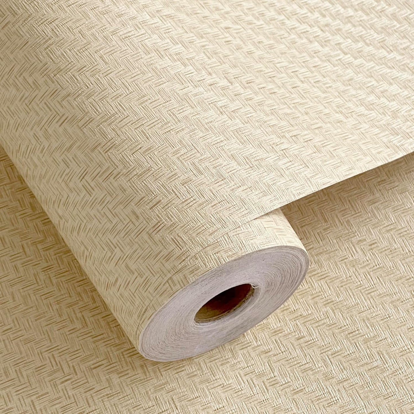 Haimin Fabric Wallpaper Textured Contact Paper (24in X 393in) Navy Blue Grasscloth Wallpaper Peel and Stick Faux Linen Wall Paper Self-Adhesive Vinyl Looks Like Woven Straw
