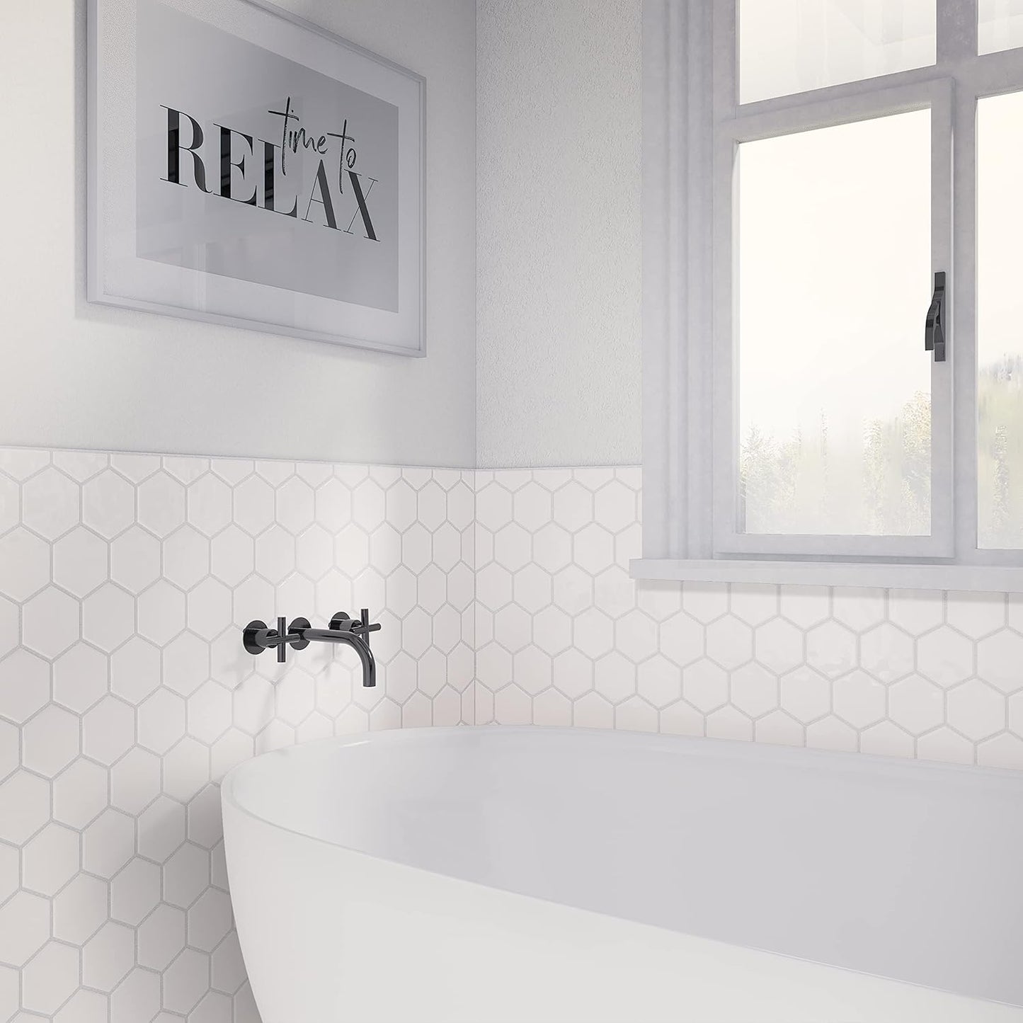 Daltile Mesmerist 4" Hexagon Ceramic Wall Tile in Spirit (30 PC Per Carton) (3 SQFT Per Carton )