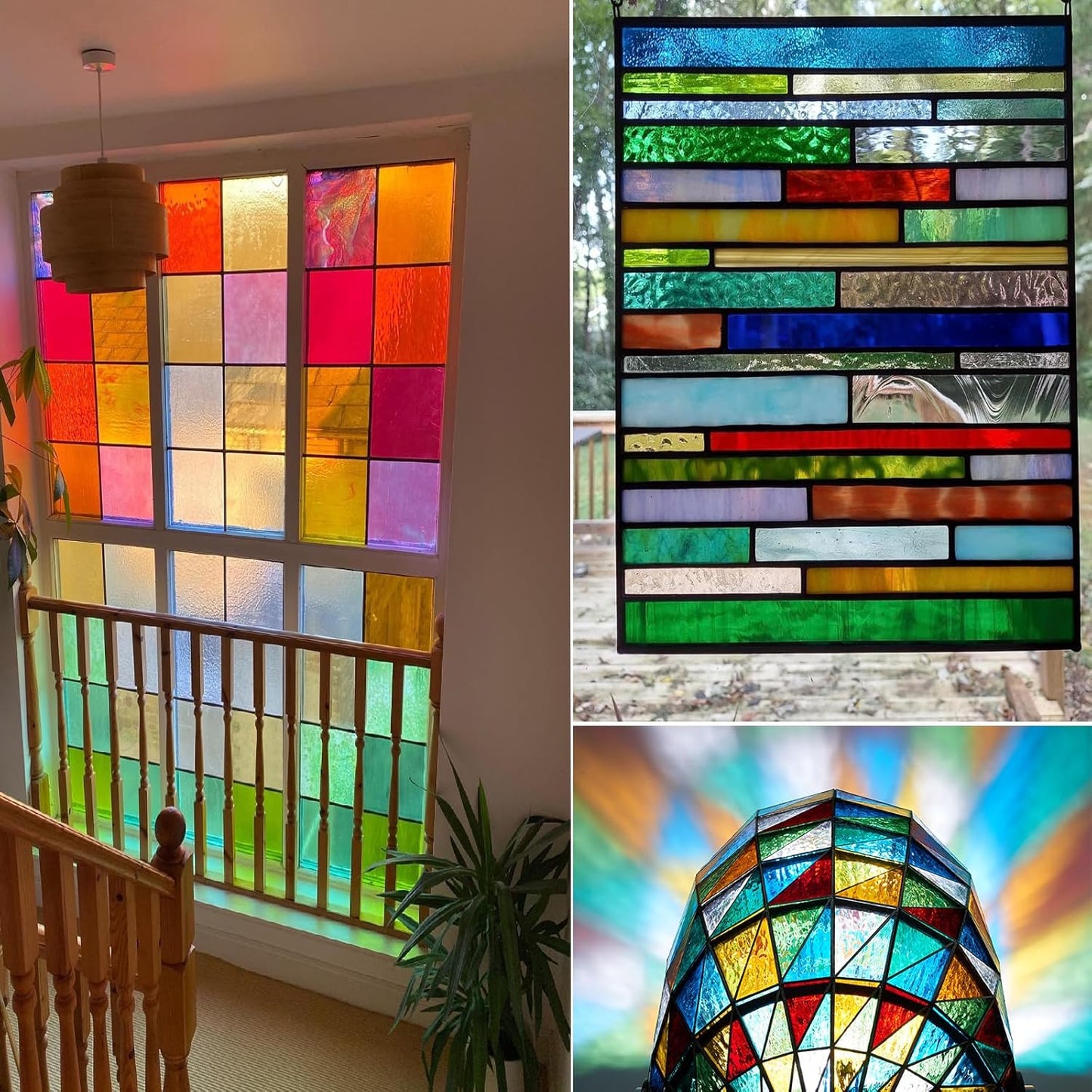 ILLUCKAI 24 Sheets Transparent Stained Glass Sheets Variety Pack, 4 X 6 inch Cathedral Art Glass Mosaic Tiles for Home Decor, Stained Glass Supplies for Projects and Crafts