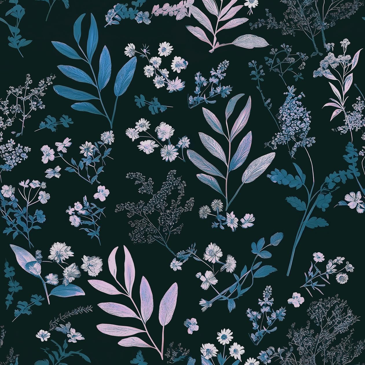 Goth Wallpaper Peel and Stick Dark Floral Wallpaper 17.5'' x 393'' Gold Leaf Contact Paper Vinyl Waterproof Self Adhesive Boho Botanical Wall Paper for Bedroom Cabinet Décor