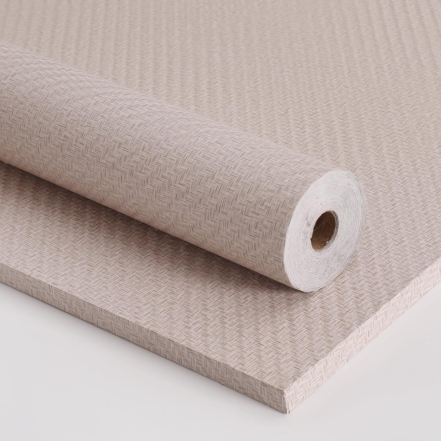 Haimin Fabric Wallpaper Textured Contact Paper (24in X 393in) Navy Blue Grasscloth Wallpaper Peel and Stick Faux Linen Wall Paper Self-Adhesive Vinyl Looks Like Woven Straw