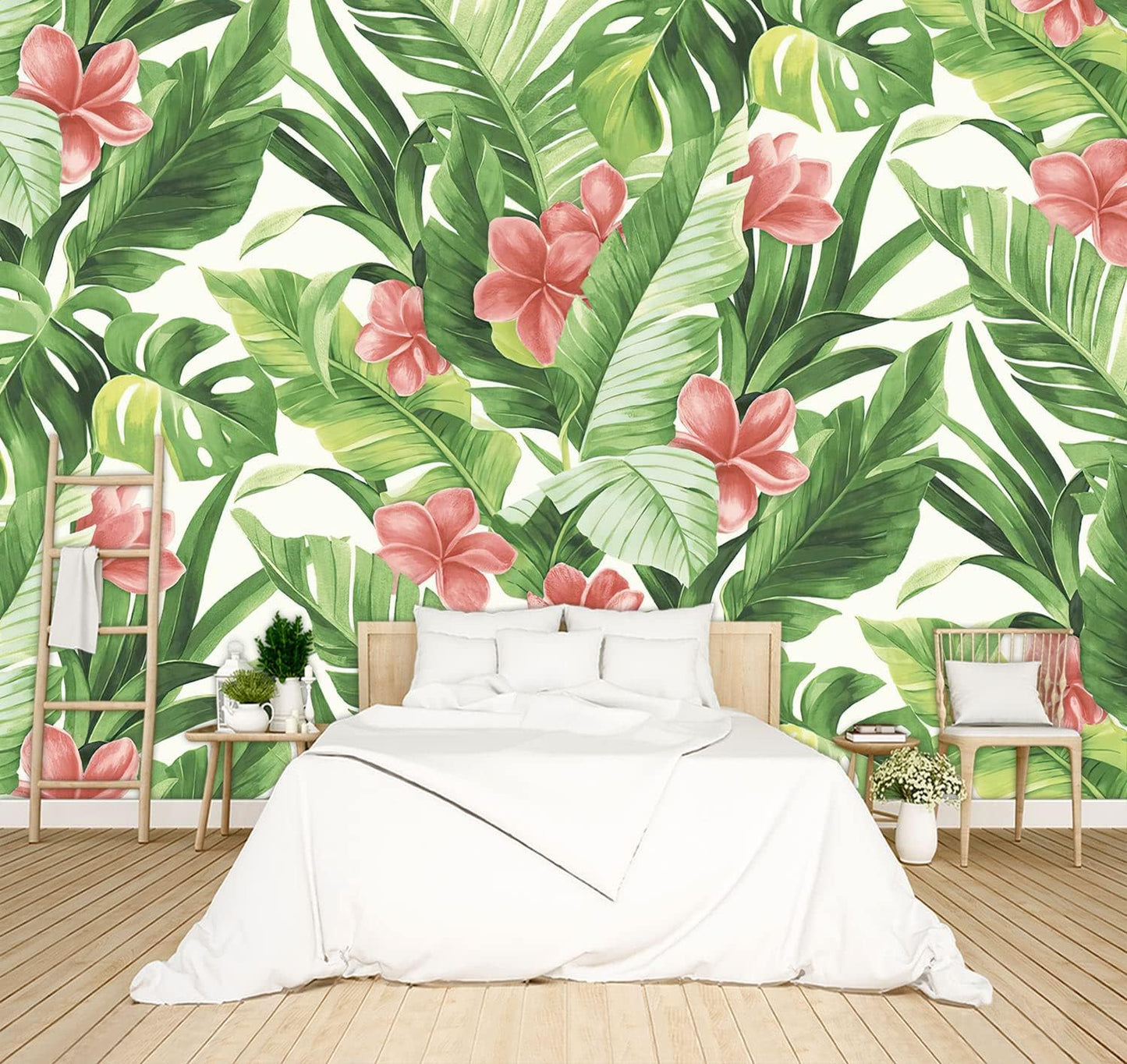 Grey Peony Floral Wallpaper Bedroom Black and White Botanical Flowers Leaf murals Aesthetic Room Decor Living Room tv Background Large Wall Mural - 91"x65" Not Peel and Stick