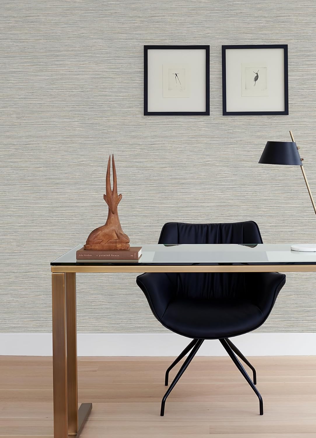 RoomMates Neutral Jade Dimensional Grasscloth Peel and Stick Wallpaper, RMK12683PLW
