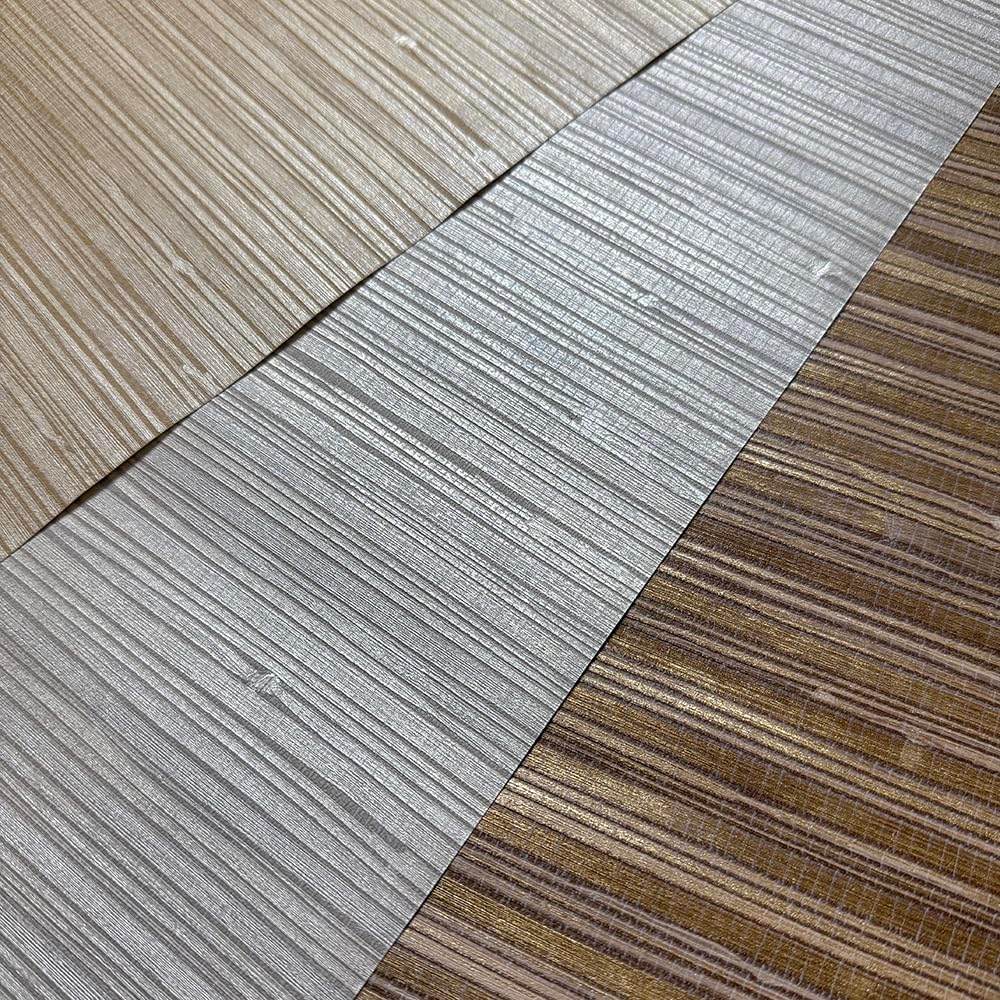 Faux Grasscloth Wallpaper with Metallic Accents Thick Vinyl Embossed Wallpaper 20.8 in X 393.0 in, Silver Grey