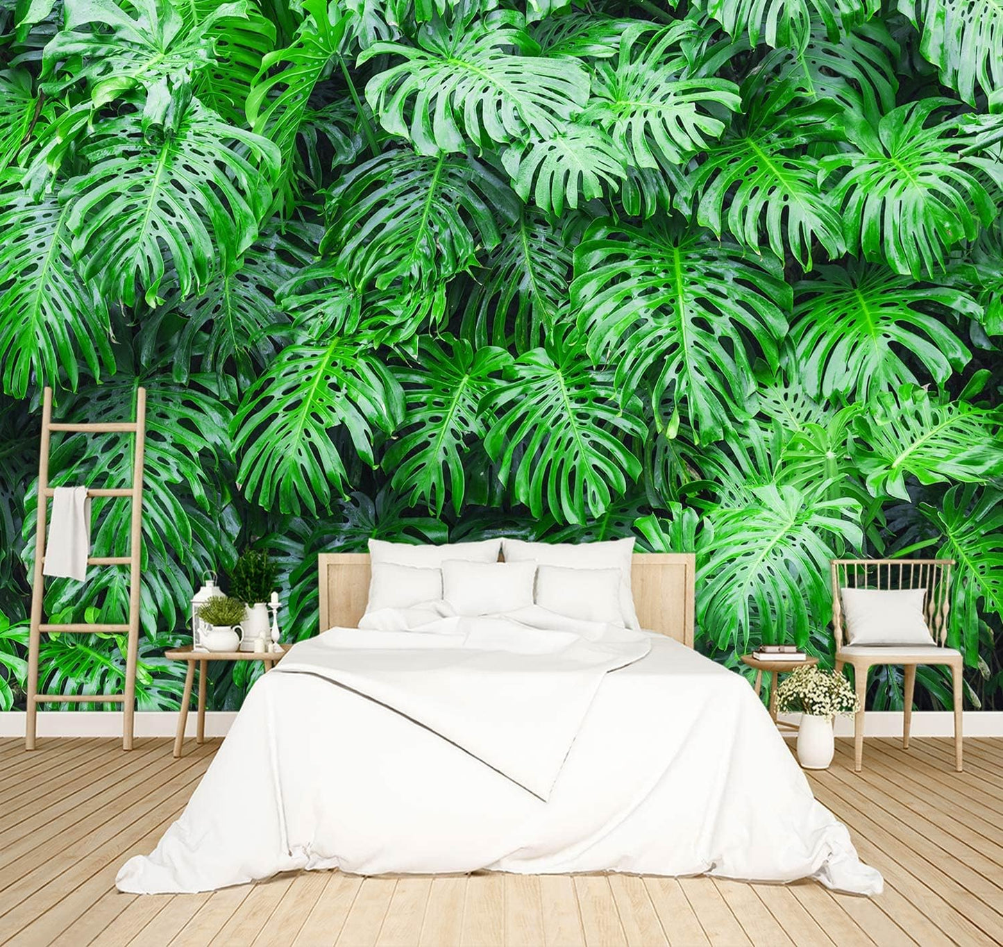 Grey Peony Floral Wallpaper Bedroom Black and White Botanical Flowers Leaf murals Aesthetic Room Decor Living Room tv Background Large Wall Mural - 91"x65" Not Peel and Stick