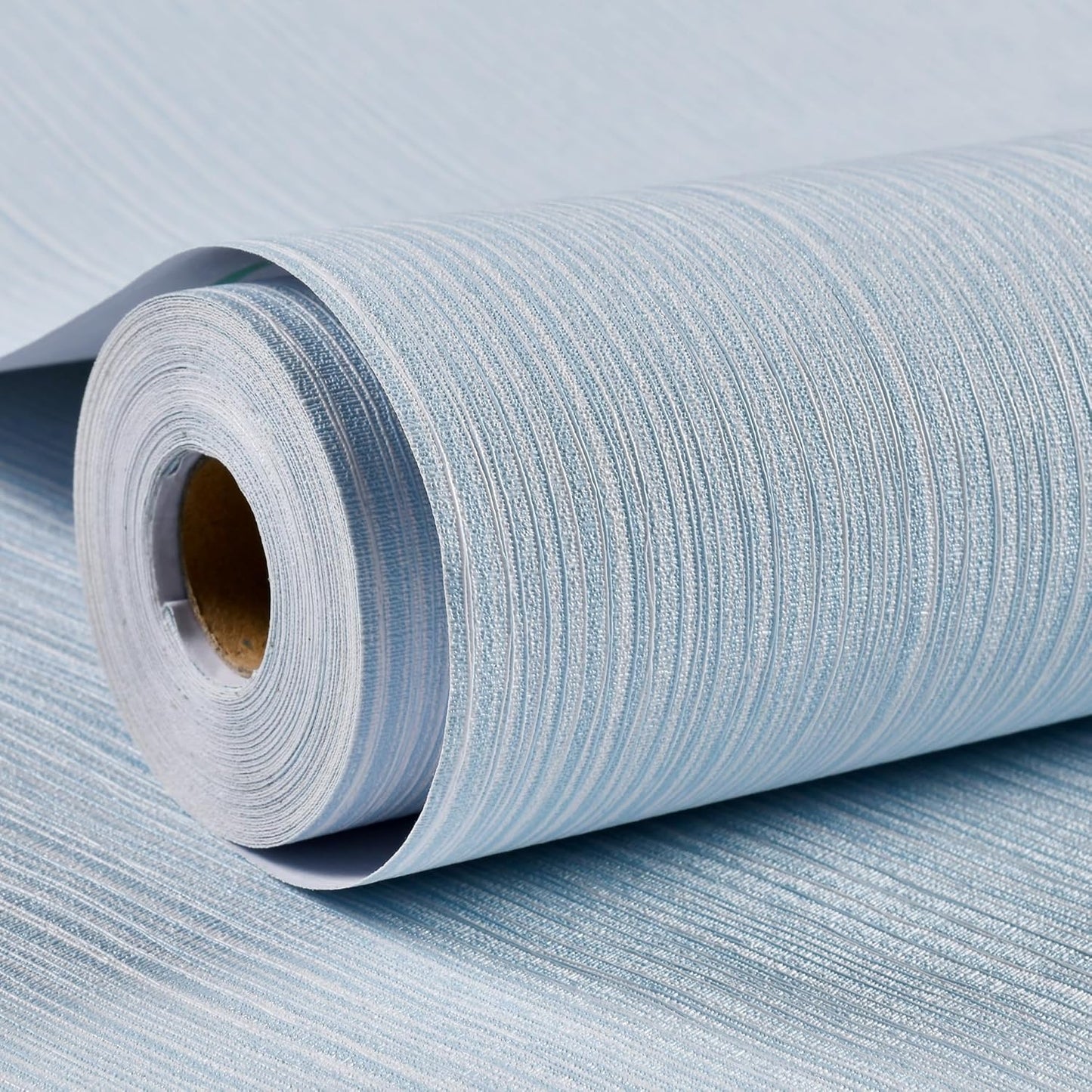 Haimin Grasscloth Wallpaper Textured 24in X 393in Fabric Contact Paper Grey Blue Wall Paper Textured Linen Peel and Stick Self-Adhesive Thick Vinyl Embossed Film Wallpaper (Gray Blue)