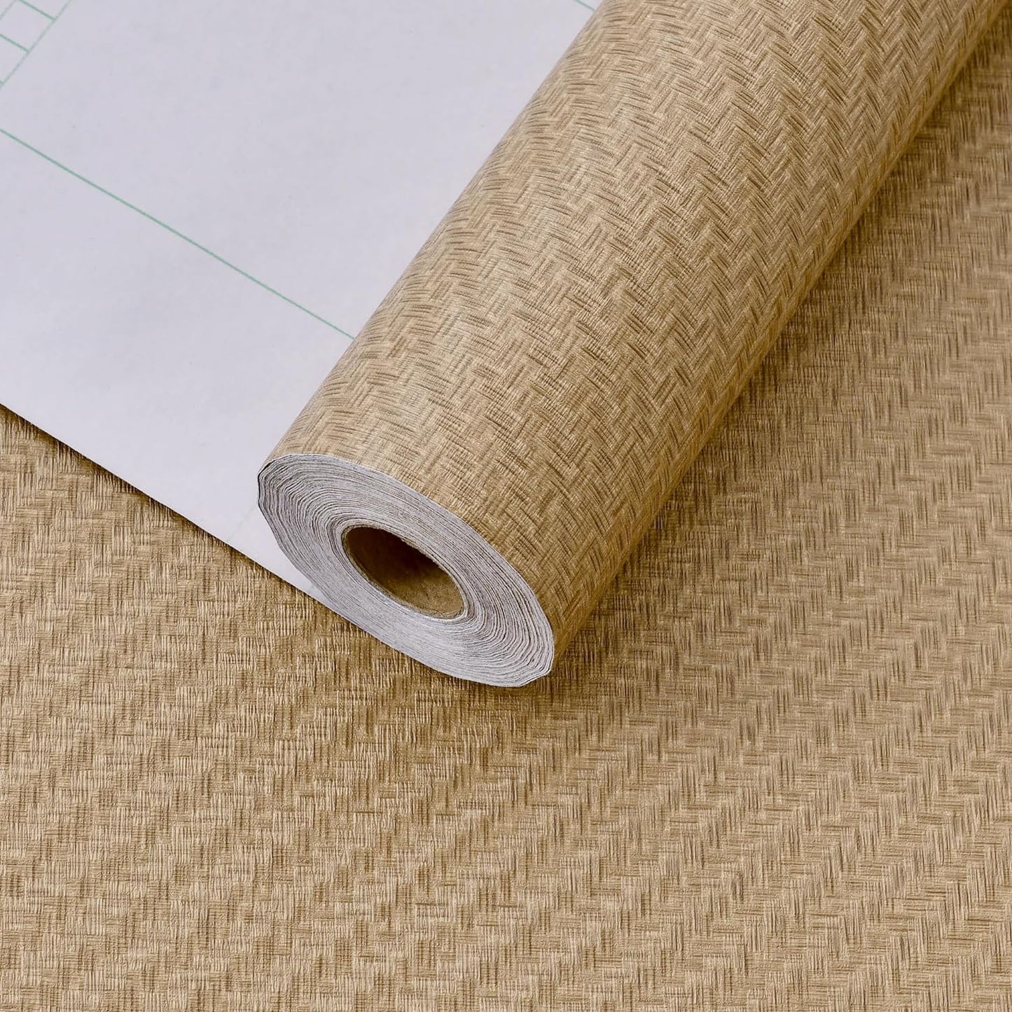 Haimin Fabric Wallpaper Textured Contact Paper (24in X 393in) Navy Blue Grasscloth Wallpaper Peel and Stick Faux Linen Wall Paper Self-Adhesive Vinyl Looks Like Woven Straw