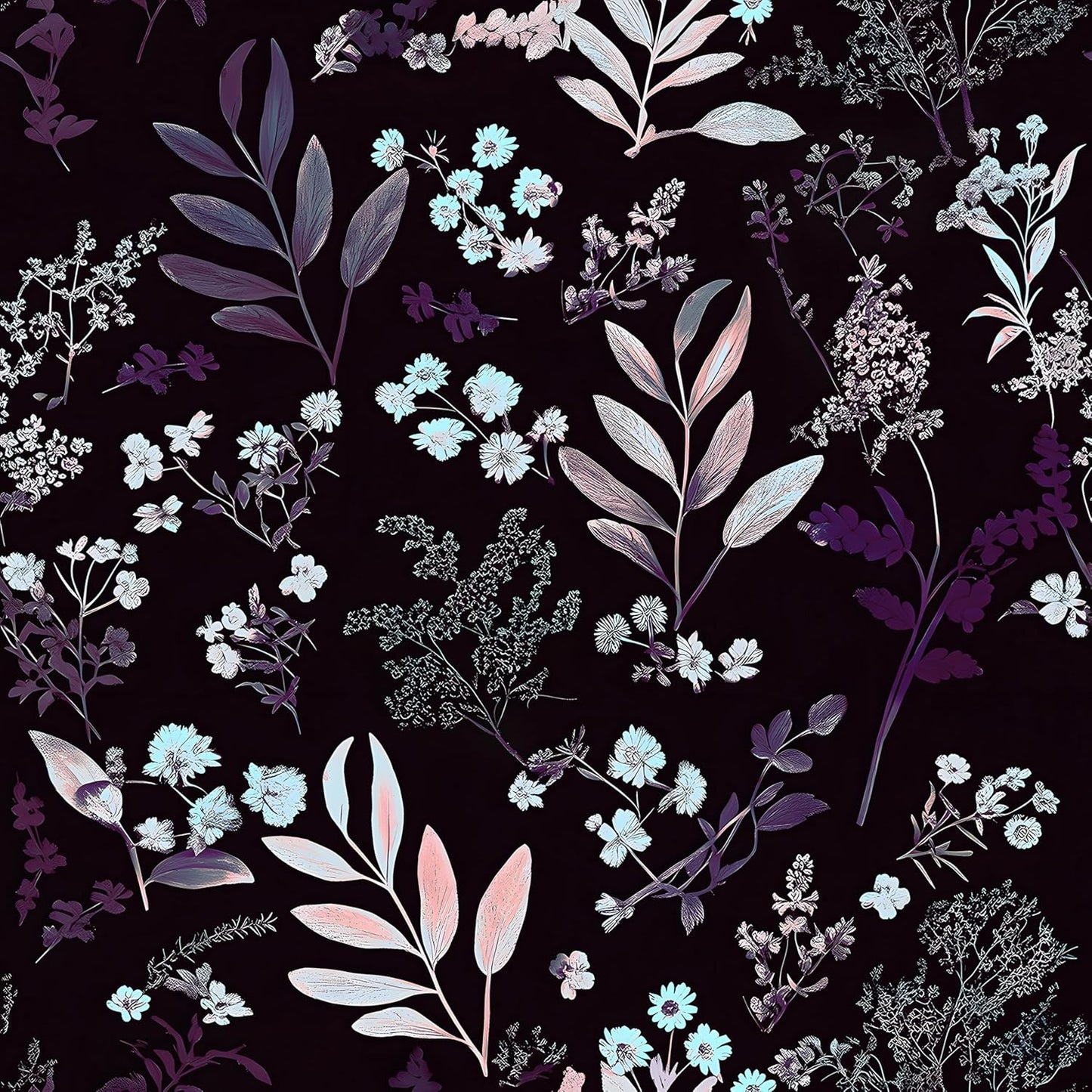 Goth Wallpaper Peel and Stick Dark Floral Wallpaper 17.5'' x 393'' Gold Leaf Contact Paper Vinyl Waterproof Self Adhesive Boho Botanical Wall Paper for Bedroom Cabinet Décor