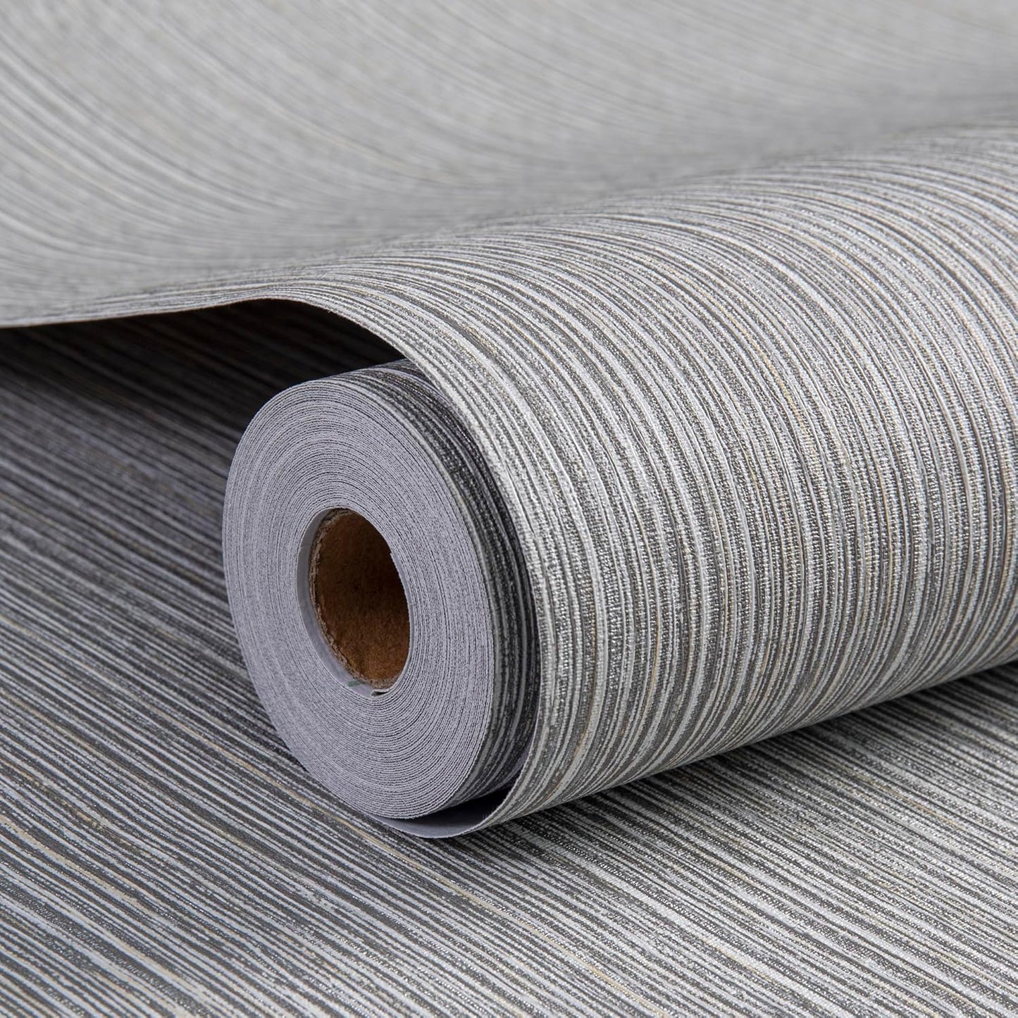 Haimin Grasscloth Wallpaper Textured 24in X 393in Fabric Contact Paper Grey Blue Wall Paper Textured Linen Peel and Stick Self-Adhesive Thick Vinyl Embossed Film Wallpaper (Gray Blue)