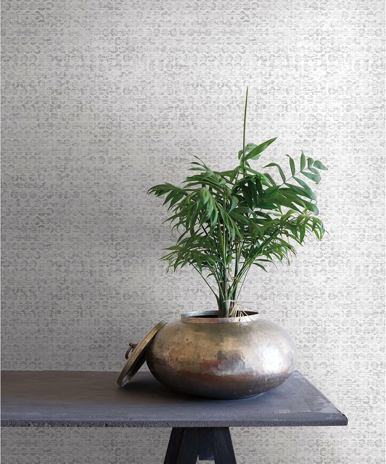 RoomMates RMK12212PLW Nikki Chu White and Gray Ulo Textured Peel and Stick Wallpaper, Roll