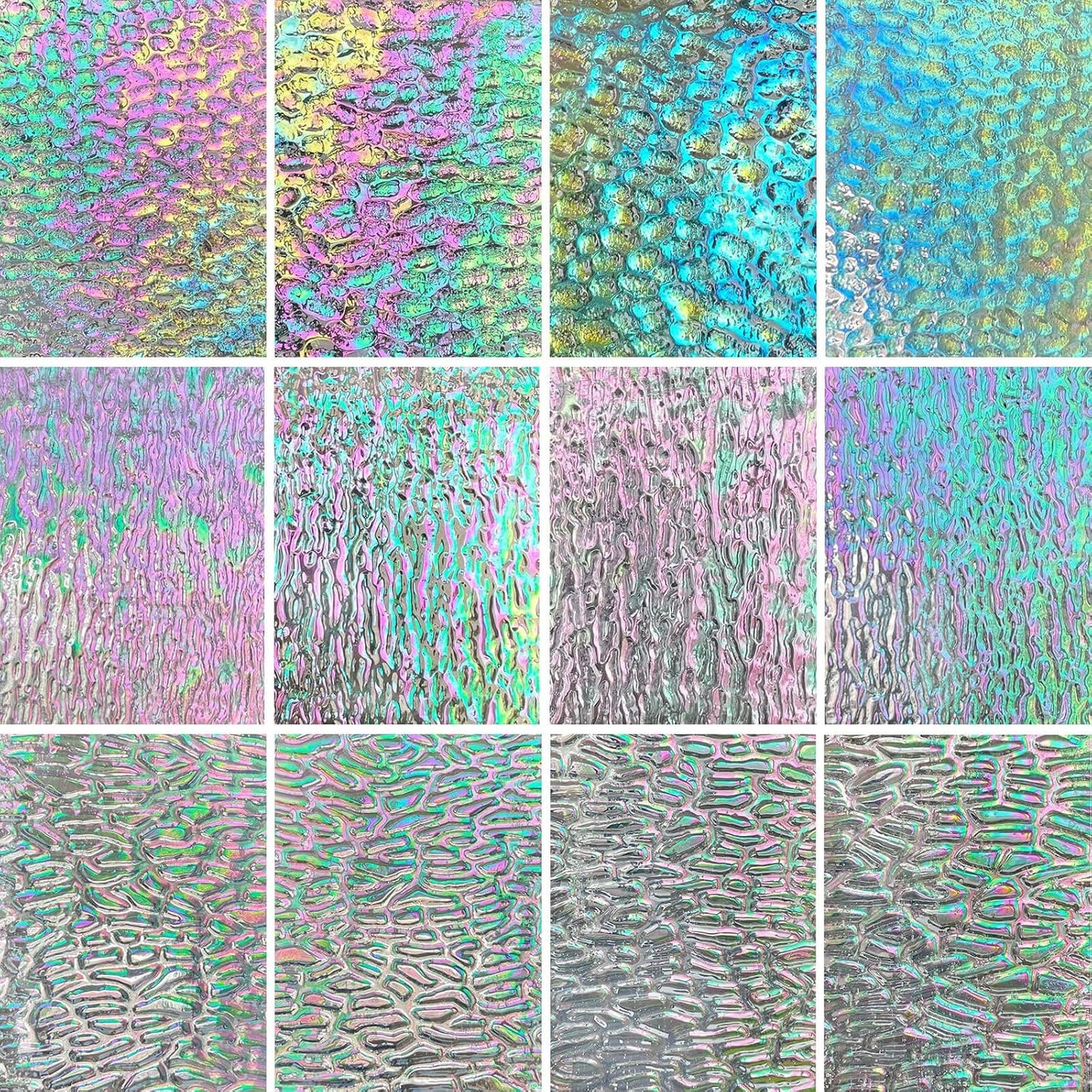 LITMIND 12 Sheets Smooth Translucent Texture Stained Glass Variety Pack - 6x4 Inch Assorted Cathedral Art Glass for Crafts & Stunning Mosaic Projects with Mist Pattern
