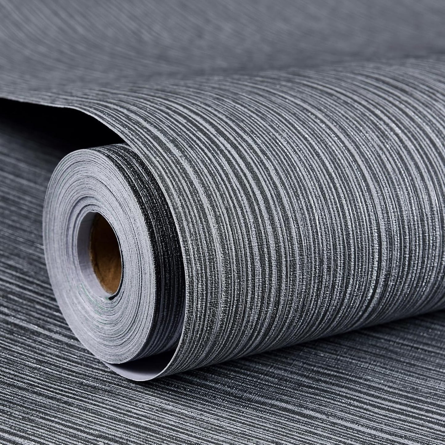 Haimin Grasscloth Wallpaper Textured 24in X 393in Fabric Contact Paper Grey Blue Wall Paper Textured Linen Peel and Stick Self-Adhesive Thick Vinyl Embossed Film Wallpaper (Gray Blue)