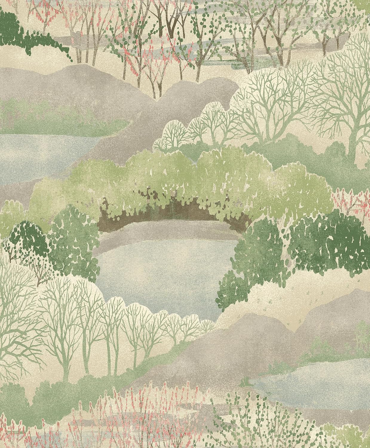 Surface Style - Peel and Stick Wallpaper, Scenic Wallpaper for Bedroom, Powder Room, Kitchen, Self Adhesive, Vinyl, 30.75 Sq Ft Coverage (Serene Scenes Collection, Willow)