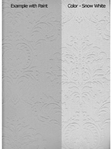 Brewster 429-6705 Paintable Solutions III Damask Paintable Wallpaper, 20.5-Inch by 396-Inch, White