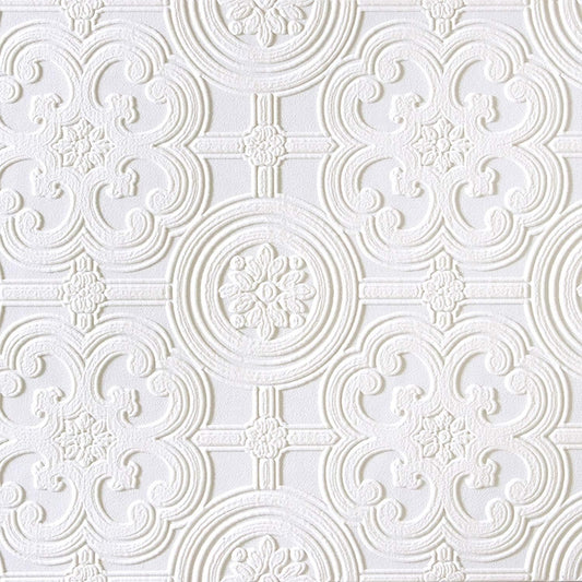 Brewster RD80029 Egon Textured Vinyl Wallpaper, Paintable,White, 20.9x2x2