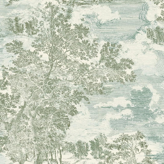 Surface Style - Peel and Stick Wallpaper, Scenic Wallpaper for Bedroom, Powder Room, Kitchen, Self Adhesive, Vinyl, 30.75 Sq Ft Coverage (Serene Scenes Collection, Willow)