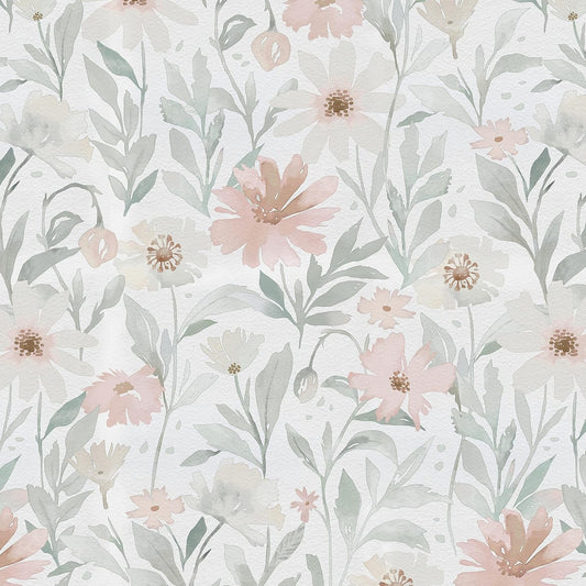 CiCiwind Pink Floral Peel and Stick Wallpaper Farmhouse Removable Self Adhesive Modern Wall Paper for Bedroom Bathroom Light Green Leaf Contact Paper for Cabinets Shelf Drawer 17.3" × 78.7"