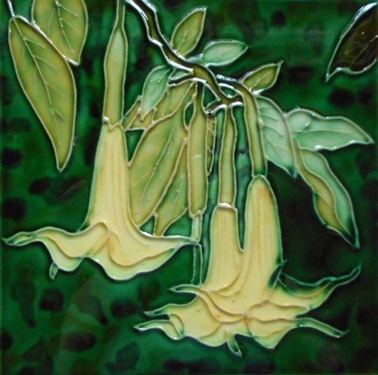 Flower Ceramic Art Tile 6x6 inches with Easel Back